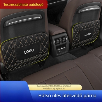 Bőr autóülés hátulsó védő párna gyerekeknek, karikatúra dizájn, négy évszakos, pillangó-diamant alak, nyomtatott logó