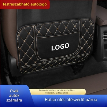 Bőr autóülés hátulsó védő párna gyerekeknek, karikatúra dizájn, négy évszakos, pillangó-diamant alak, nyomtatott logó