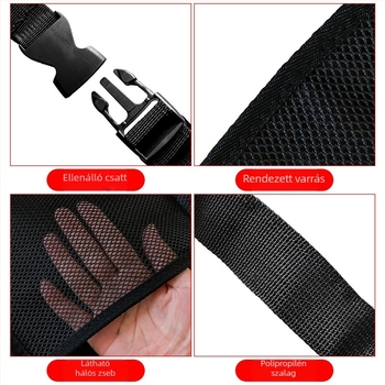 Autóülés anti-kopp párna, ülés párna és hátsó tárolótáska — univerzális illeszkedés, minden évszakban, akasztó készlet, töltelék nélkül