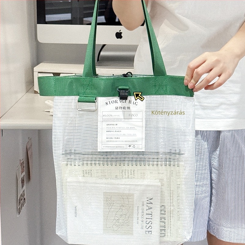Lemon book H174 PVC Átlátszó dokumentumtáska cipzárral és hálós tárolórésszel