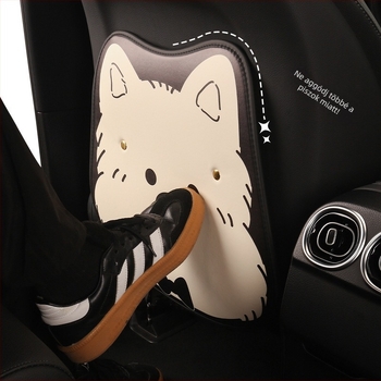 Autóülés hátvéd rajzfilm mintával — univerzális forma, PU bőr, habos töltés, minden évszakban használható