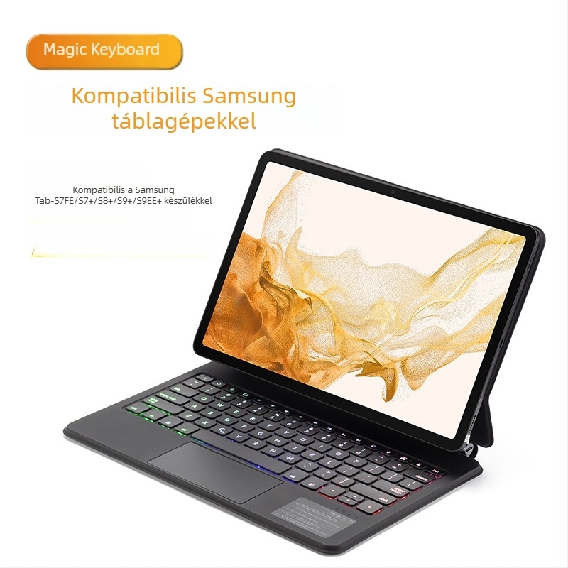 Mágneses Bluetooth billentyűzet Samsung Galaxy Tab S7 FE, S7+, S8+, S9+ (12,4 hüvelyk)