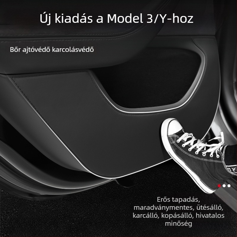 Tesla Model 3/Y bőr ajtó küszöb panel - egész éves használat, tömítőhabos töltet, Ben-Fuhe AL1021751576