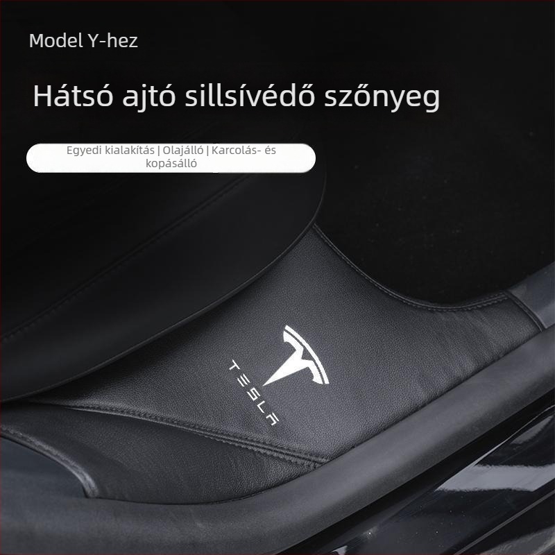Tesla Model Y hátsó ajtó küszöbére illeszkedő Anti-Kick párna – beépített védőpárna