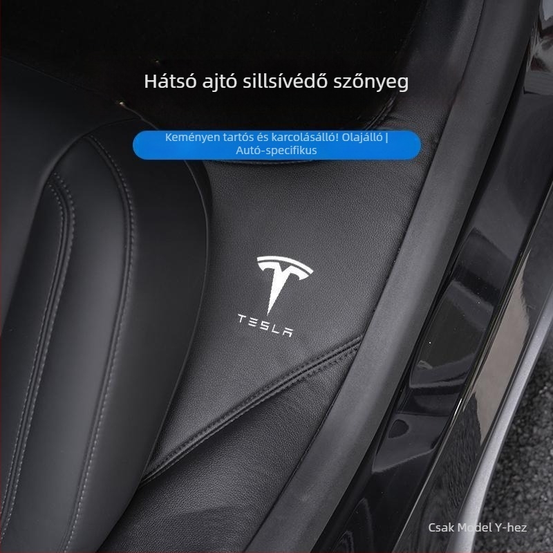 Tesla Model Y hátsó ajtó küszöbére illeszkedő Anti-Kick párna – beépített védőpárna