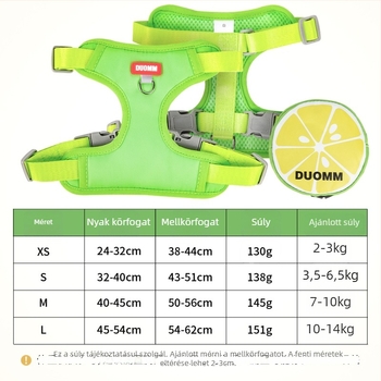 Kis kutya mellényes hám behúzható pórázzal – poliészter