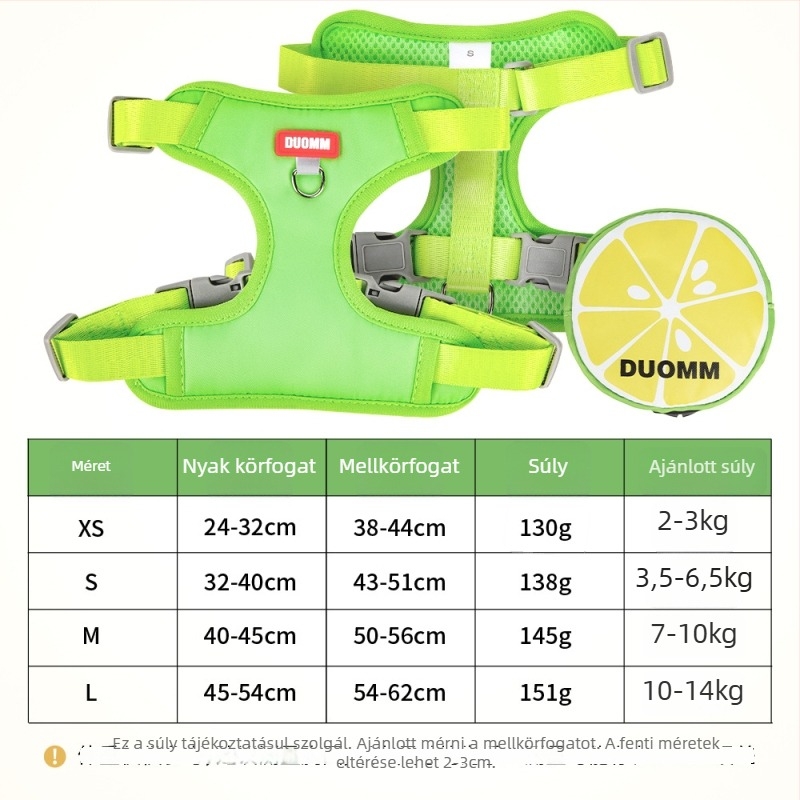Kis kutya mellényes hám behúzható pórázzal – poliészter