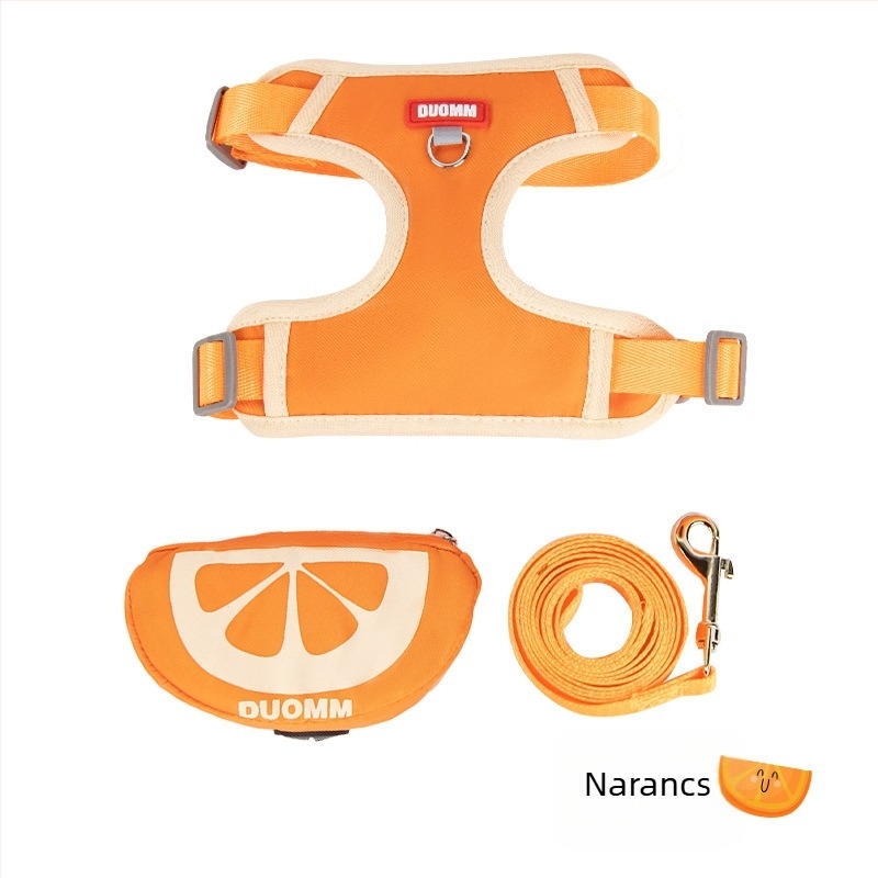 Kis kutya mellényes hám behúzható pórázzal – poliészter