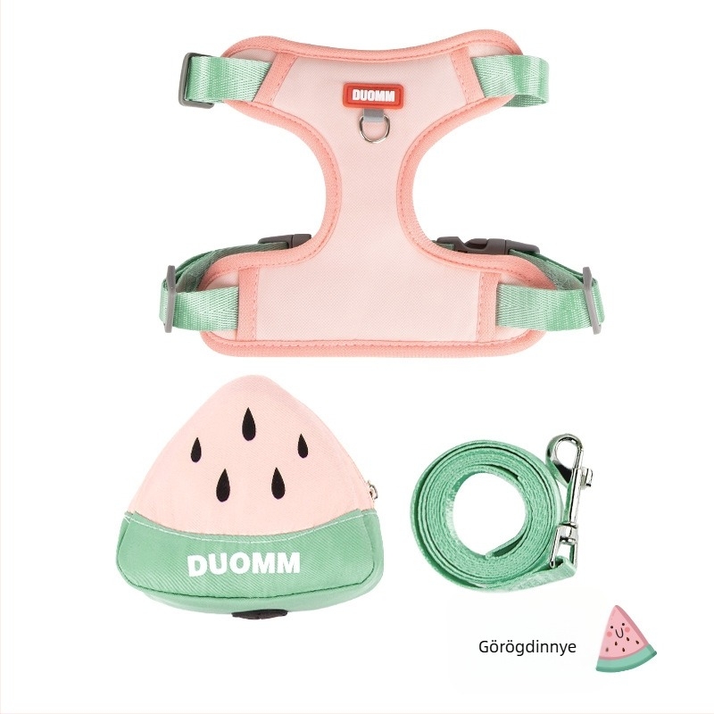 Kis kutya mellényes hám behúzható pórázzal – poliészter