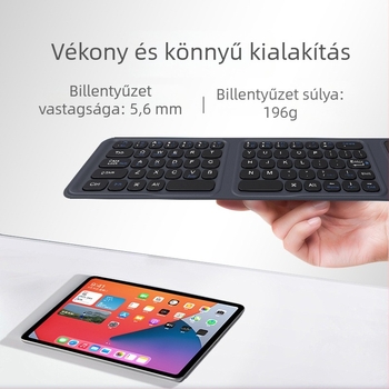 Vezeték nélküli összecsukható Bluetooth billentyűzet iPadhez, táblagépekhez, Android telefonokhoz és számítógépekre – vékony, hordozható, ergonómikus