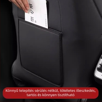 Hátsó ülés anti-kopás párna Tesla Model Y/3 — egész évben használható, ultrafin bőr, szivacs töltet, egyszínű minta, logó nyomtatás