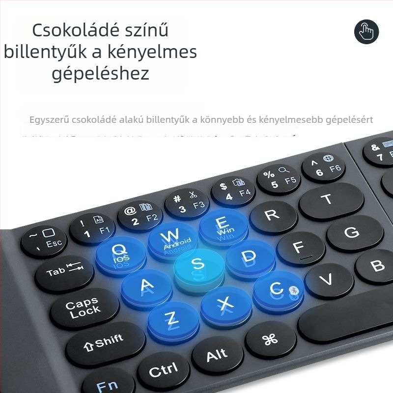 Bluetooth összecsukható billentyűzet, hordozható és könnyű, mágneses összecsukható kialakítás, Type-C csatlakozás, körülbelül 150 g, kompatibilis három operációs rendszerrel
