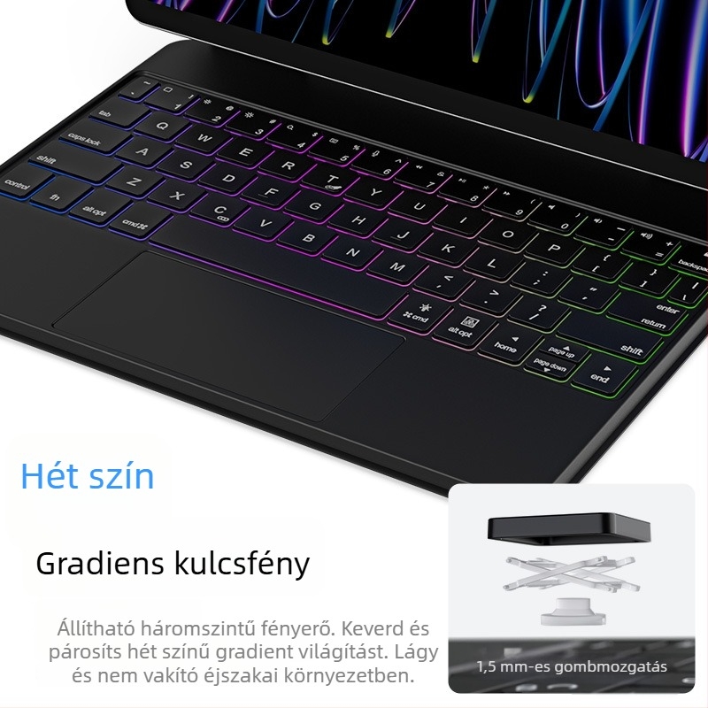 DUX DUCIS Mágneses lebegő billentyűzet MK sorozat iPad Pro 11 és iPad Air 4/5 számára, Bluetooth vezeték nélküli, ergonómikus támogatás