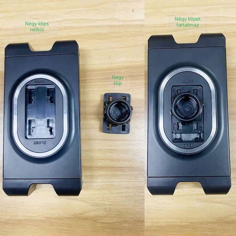 Telefon- és tabletatartó – Modell 306, négy fogóval, univerzális okostelefon- és tabletkészülékekhez, műanyag, testreszabás támogatott