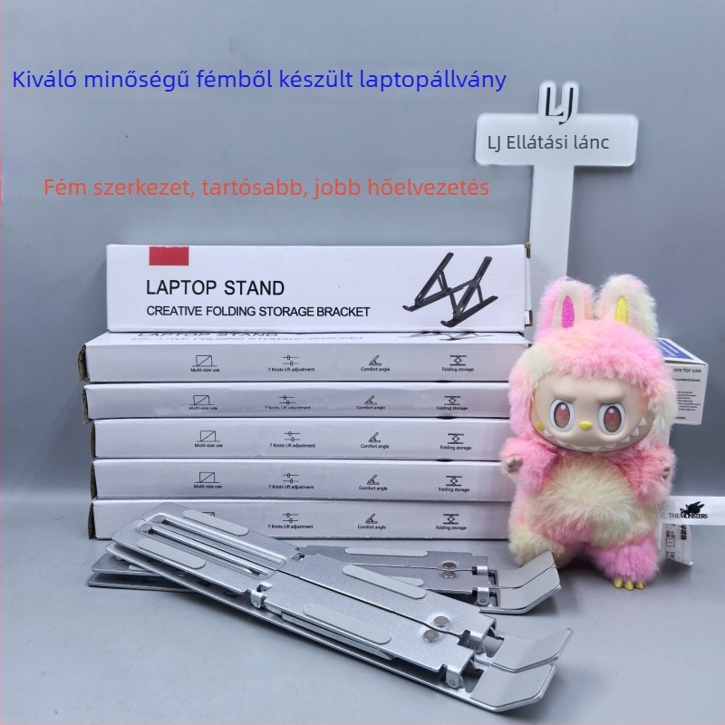 Laptop állvány – összecsukható alumíniumötvözet, emelő kialakítás, modell ZJ-001