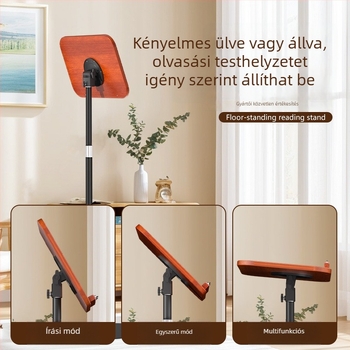 Tömörfa álló olvasóállvány, állítható emelőszerkezet, univerzális kompatibilitás, 650 g, OEM feldolgozás