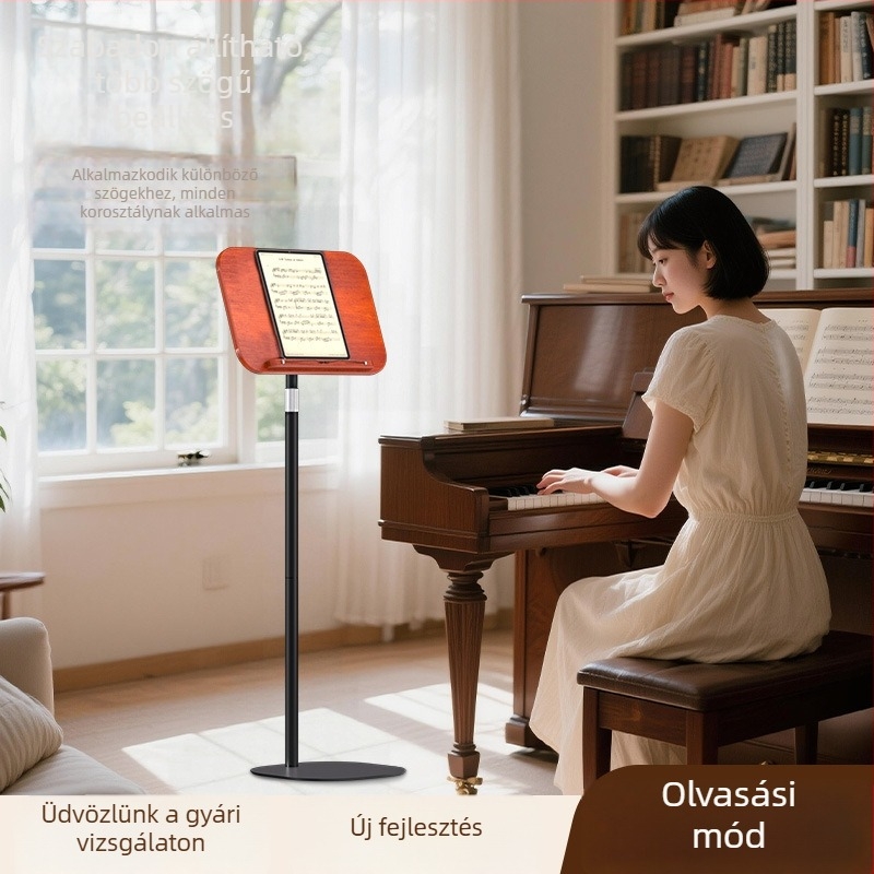 Tömörfa álló olvasóállvány, állítható emelőszerkezet, univerzális kompatibilitás, 650 g, OEM feldolgozás