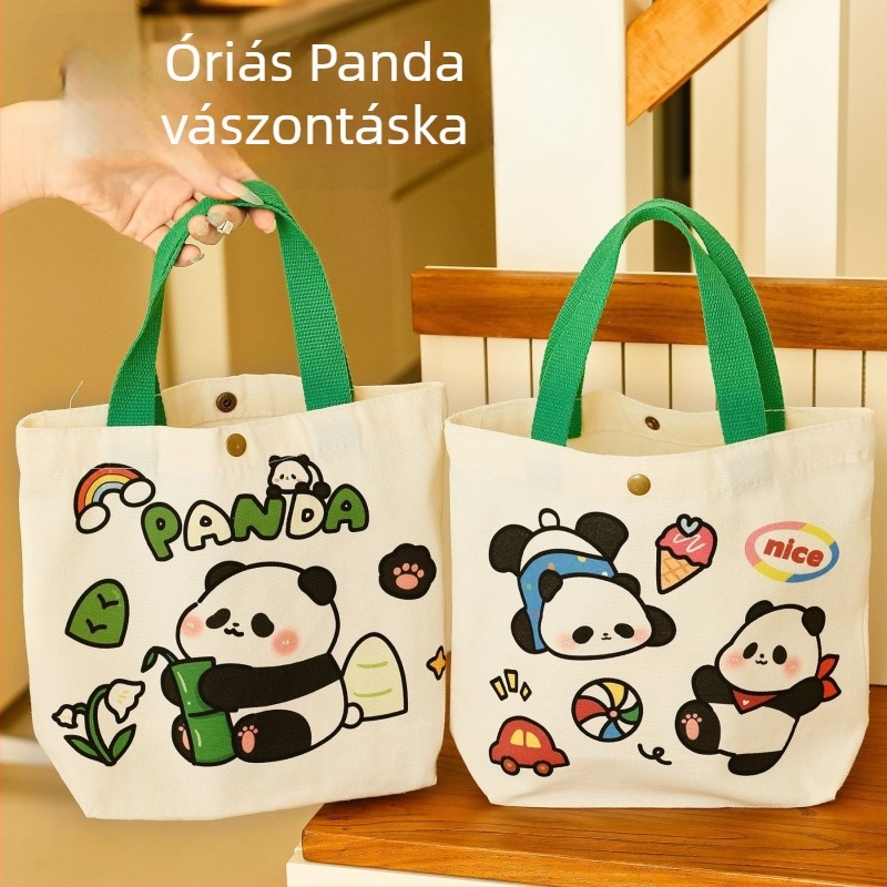 Hangsu Vászon válltáska karikatúra pandával
