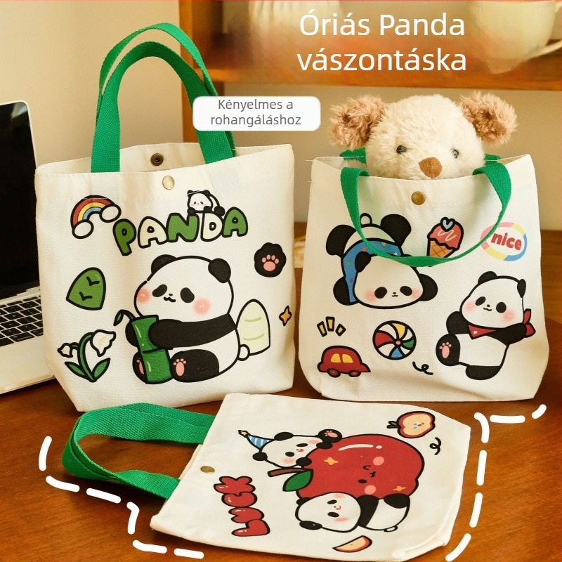Hangsu Vászon válltáska karikatúra pandával