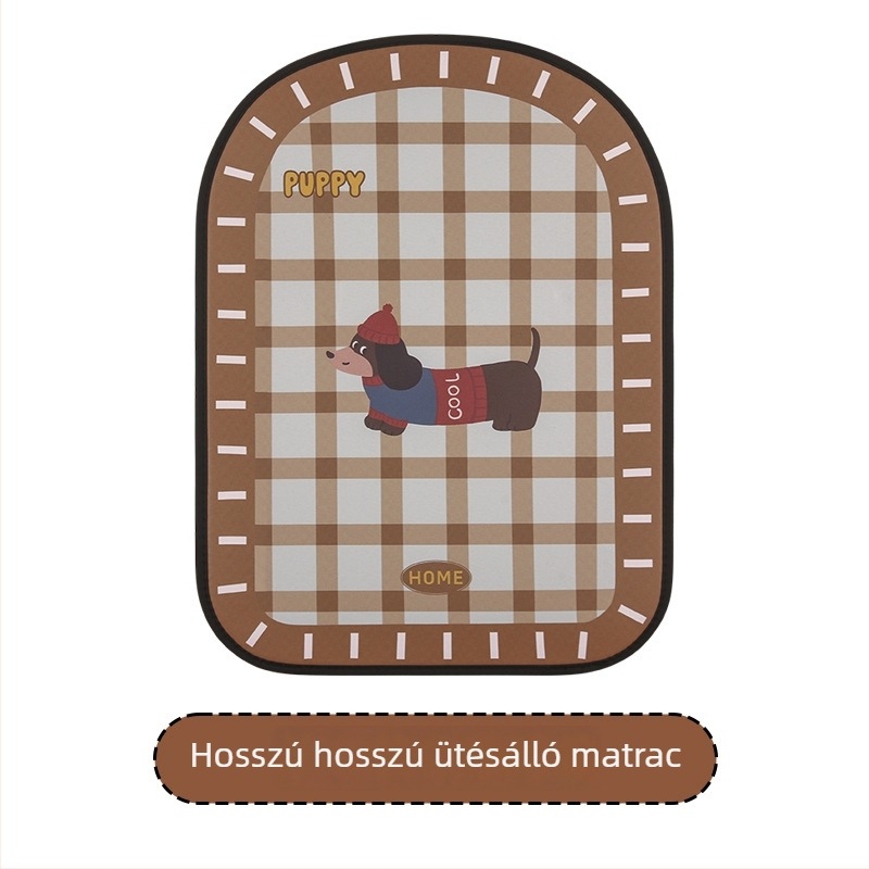 Autóülés hátfal védő karikatúra tacskó mintával, PU anyag, szivacs töltés, minden évszakra