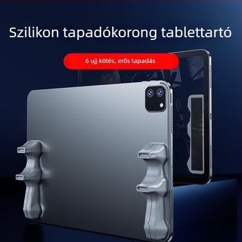 Tablethez készült szilikon markolat, Z24A modell, univerzális illeszkedés, öntapadós rögzítés, sík markolat, mosható