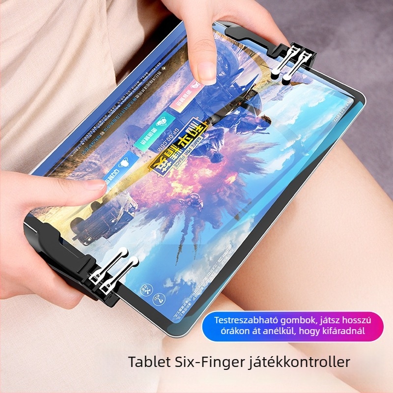 Le Chenda Tablet Hatsz-ujjas Játékvezérlő Tablet PC-hez, vezeték nélküli, ABS + cinkötvözet, állvánnyal