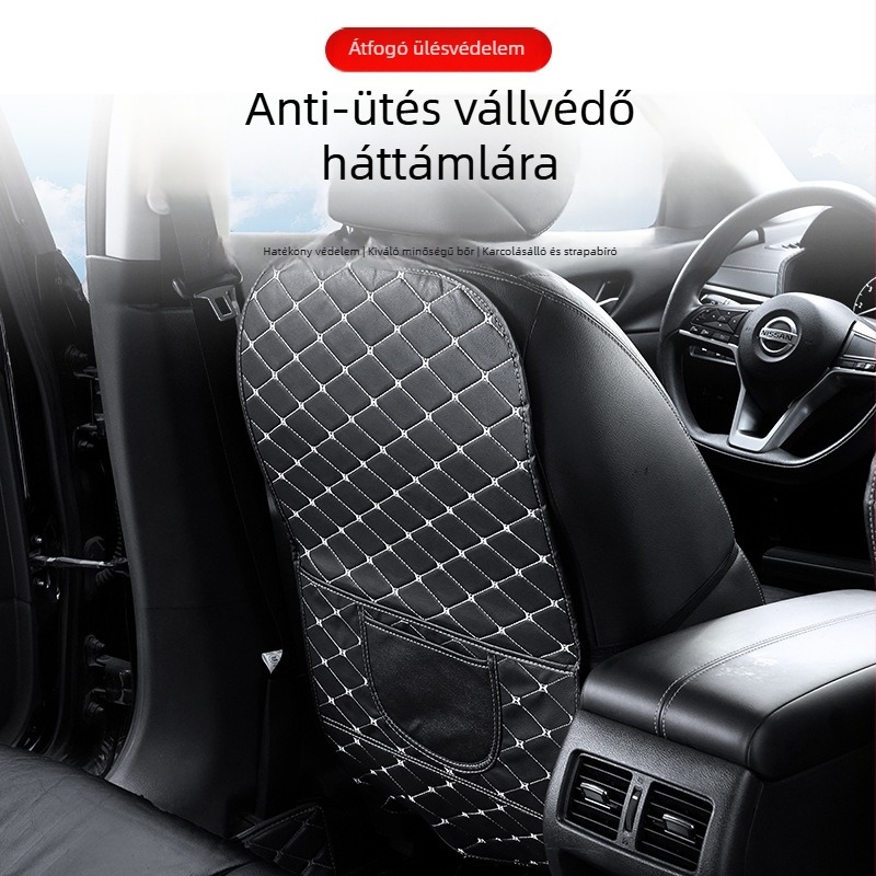Autóülés hátul anti-ütés párna, gyerekvédelem, bőr tömés, hímzett minta, minden évszakban használható