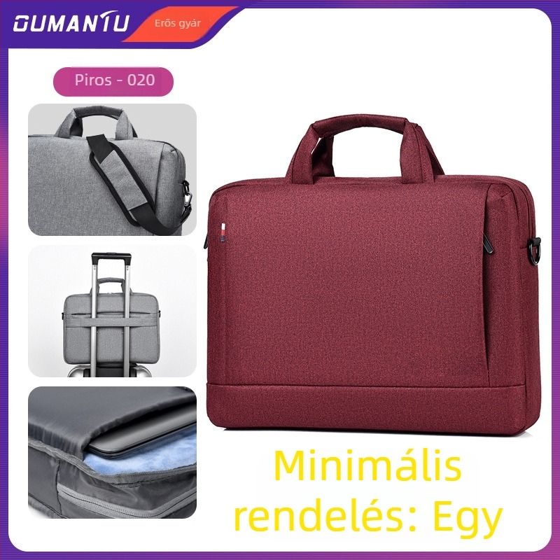 Laptop táska Oxford anyagból, vízálló, cipzáras záródás, párnázott laptoprekesz, belső rekesz telefon és azonosító számára