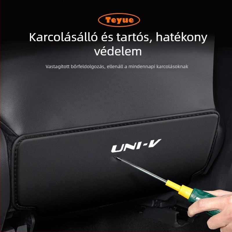 Autóülés hátsó védő, valódi bőr, vízálló, karcolásálló, univerzális illeszkedés