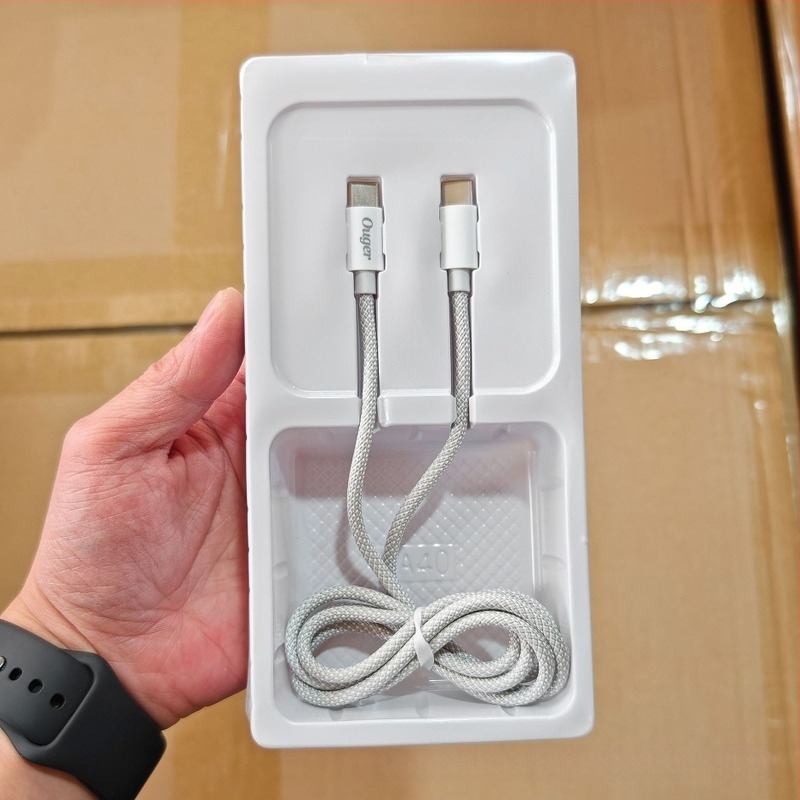Type-C gyorstöltési adatkábel, fonott kialakítású, egyfejű csatlakozóval, Apple iPhone 15 Pro Max / 16 Pro Max