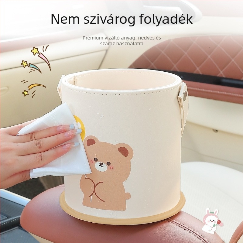 Autóülés hátulsó részéhez lógó tároló doboz — bőr, vízálló, testre szabható, fogantyúval, logónyomás elérhető