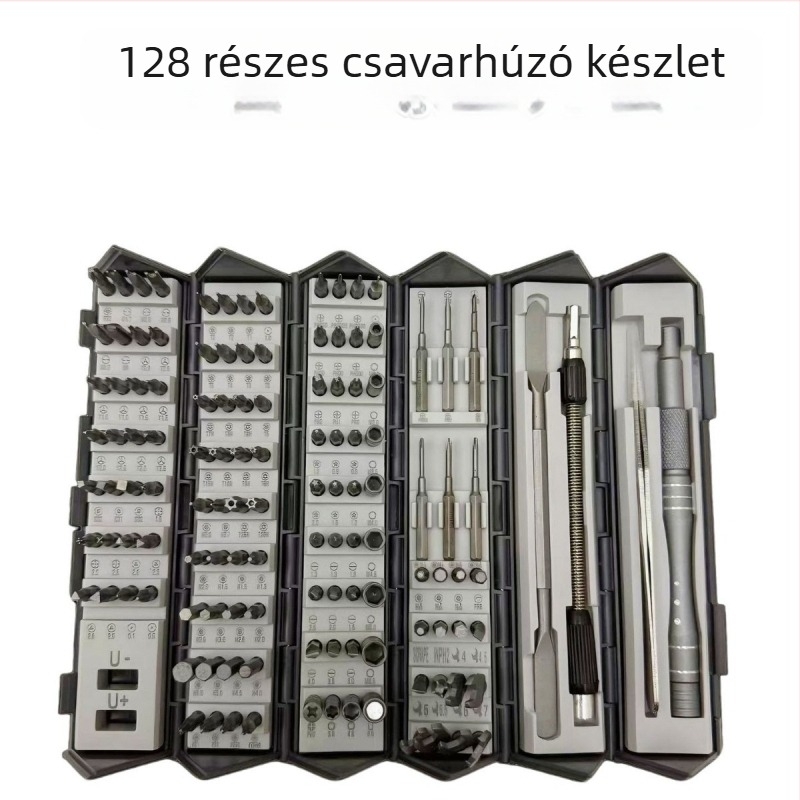 128-in-1 Precíz csavarhúzó készlet króm-vanádium acélból mobiltelefon, számítógép, tablet és elektronika javításához