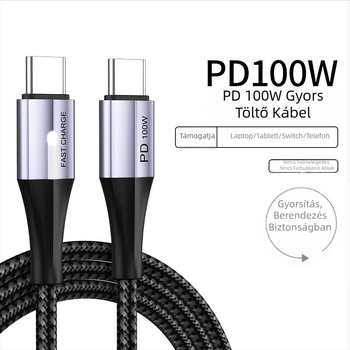 PD100W Type-C adatkábel gyors töltéssel, kompatibilis Apple Mac számítógépekkel, iPadokkal, Huawei, Xiaomi