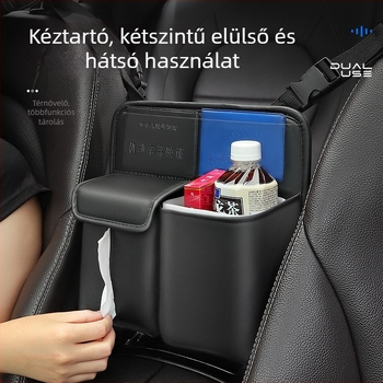 Bőrből készült autóülés középső tároló táska, vízálló, testreszabható logóval, 3000 ml kapacitás