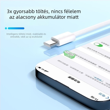 PD240W USB-C Gyors töltésű adatkábel — Hálós kivitel, maximális 30W, Type-C interfész