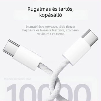 iPhone 15 USB-C gyors töltésű adatkábel, 1–2 m, szőtt dizájn, USB-C csatlakozó, 60W