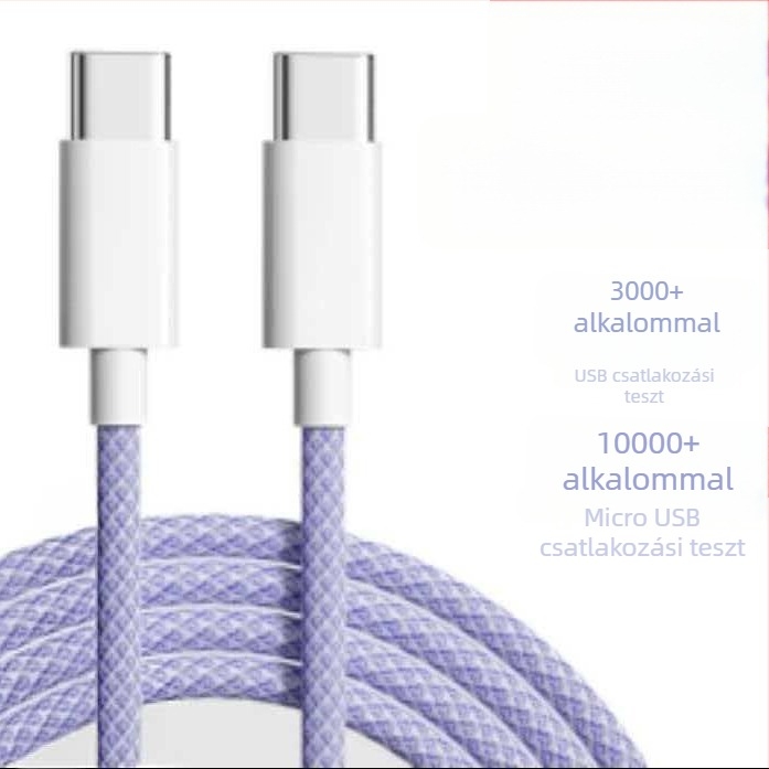 iPhone 15 USB-C gyors töltésű adatkábel, 1–2 m, szőtt dizájn, USB-C csatlakozó, 60W