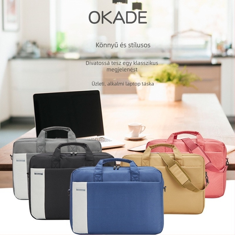Okade T57 nejlon laptop táska számítógéptokkal, cipzáras nyitás, vízálló