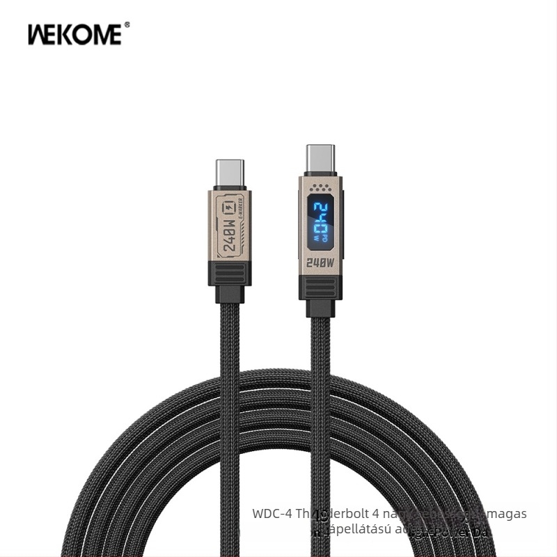 USB-C adatkábel 240W-os gyors töltés digitális kijelzővel (USB 2.0)