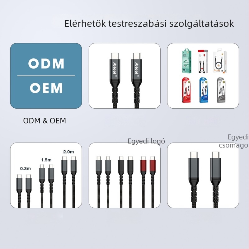 USB-C adat- és töltőkábel USB 3.2 Gen 2 — max. 1000 MB/s, max. 100 W, max. 5 A, hossz 0.5–5 m