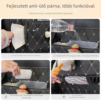 Bőr autóülés hátsó tárolótáska – vízálló, akasztóval