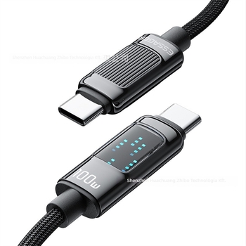 ESSAGER USB Type-C to Type-C 100W PD gyorstöltéshez, telefonhoz, tabletához és laptophoz, 1–2 m hosszú