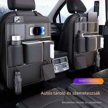 Bőr autóhátsó üléséhez akasztható tárolótáska – univerzális