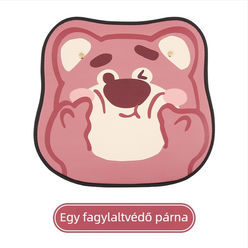 Autóülés hátvéd párna, bőr, eper-mackó minta, sík stílus, Xuan ruyi