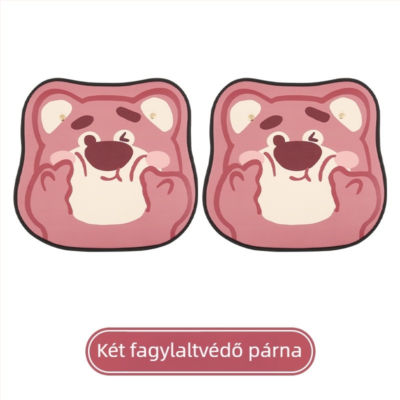 Autóülés hátvéd párna, bőr, eper-mackó minta, sík stílus, Xuan ruyi