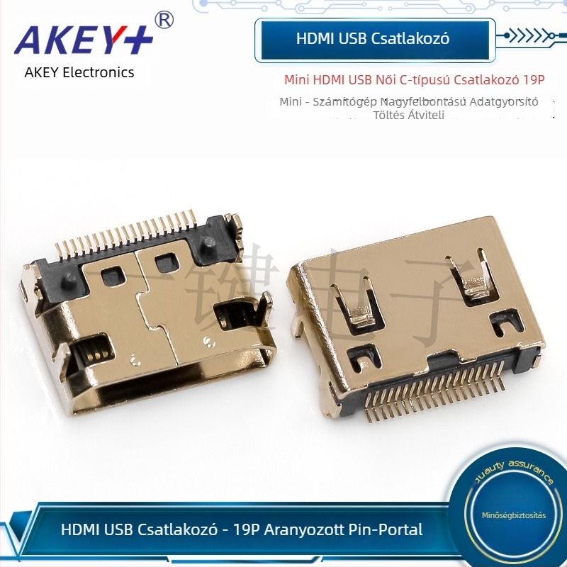 Mini HDMI Type-C 19-pontos USB női foglalat