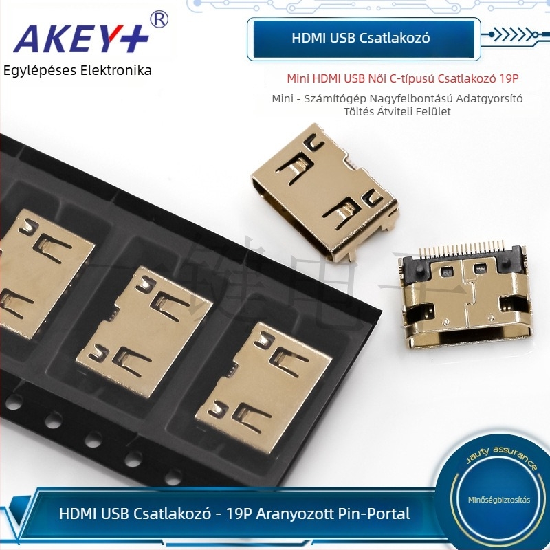 Mini HDMI Type-C 19-pontos USB női foglalat