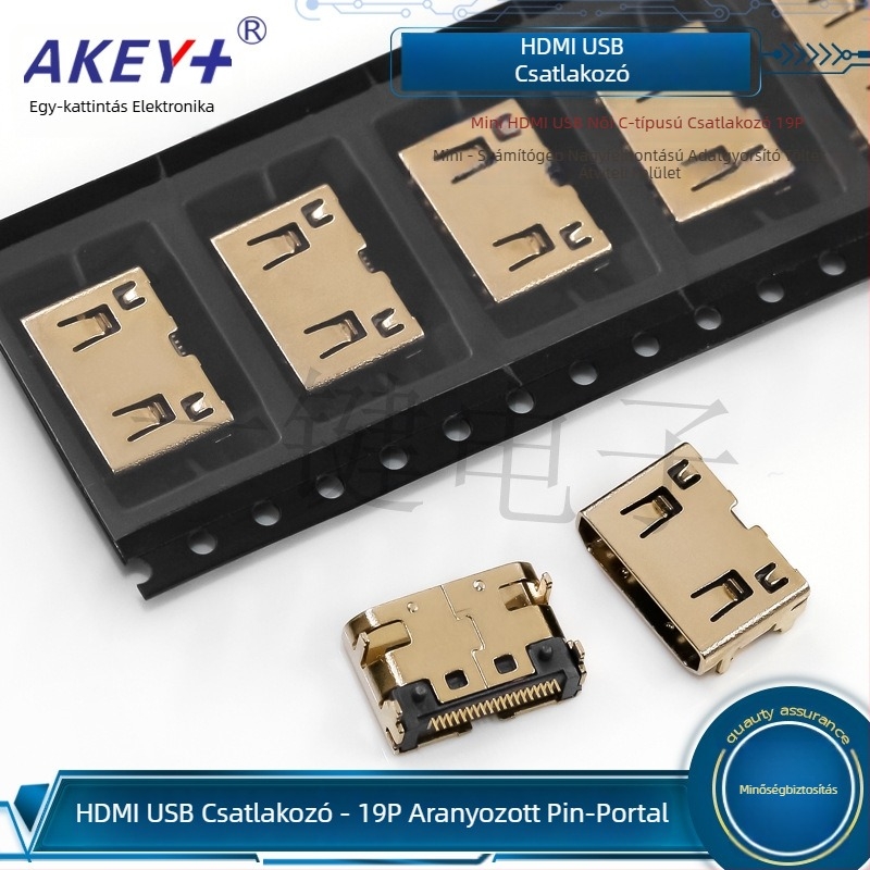 Mini HDMI Type-C 19-pontos USB női foglalat