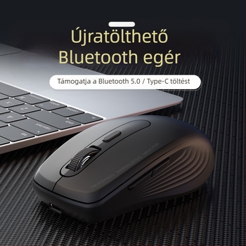 Vezeték nélküli egér kettős mód 2,4G + Bluetooth, 2000dpi, 6 gomb, töltőkábelről újratölthető