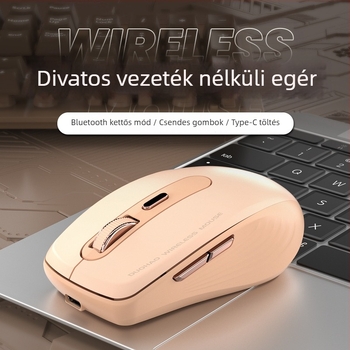 Vezeték nélküli egér kettős mód 2,4G + Bluetooth, 2000dpi, 6 gomb, töltőkábelről újratölthető